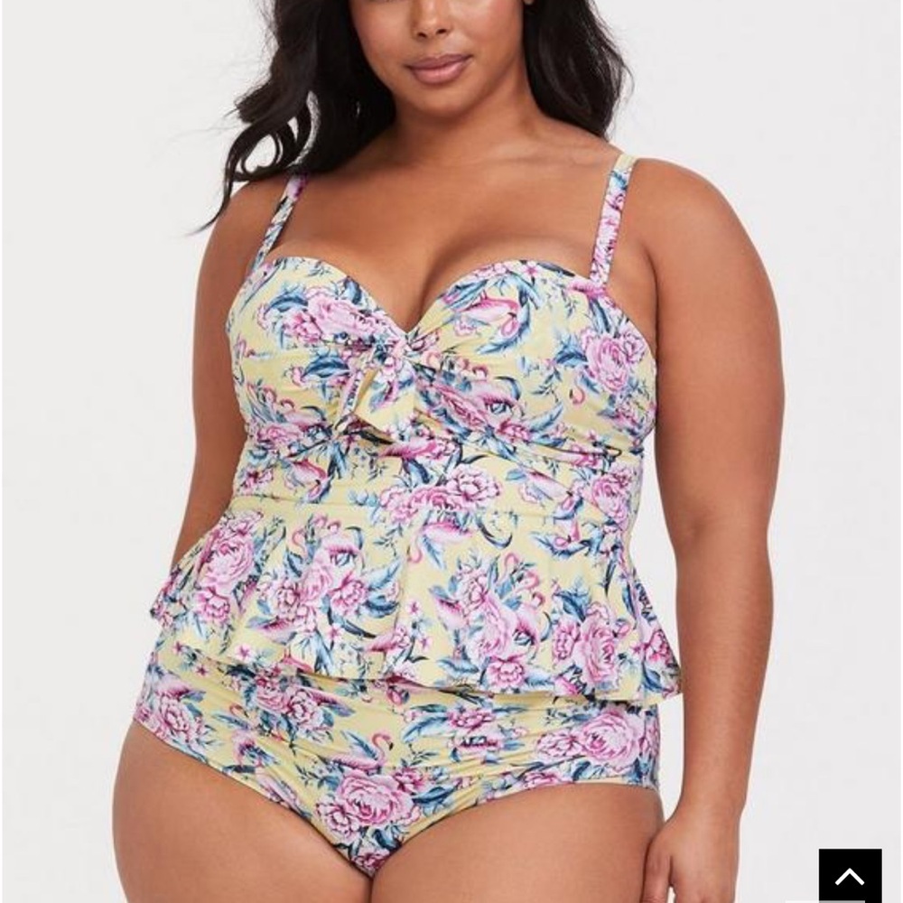 Torrid Underwire Tie-Front Peplum Midkini & Swim Bottom